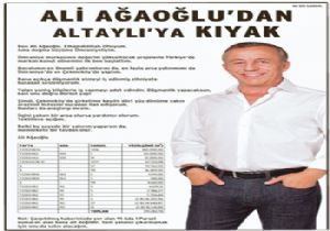 ALİ AĞAOĞLU DAN TÜM GAZETELERE İLAN!