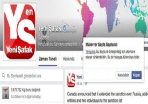 Facebook tan Yeni Şafak a Şok!