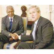 LİDERLER ZİRVESİ NDE BUSH-ANNAN KAVGASI