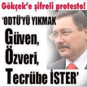 İ.MELİH GÖKÇEK E ŞİFRELİ PROTESTO